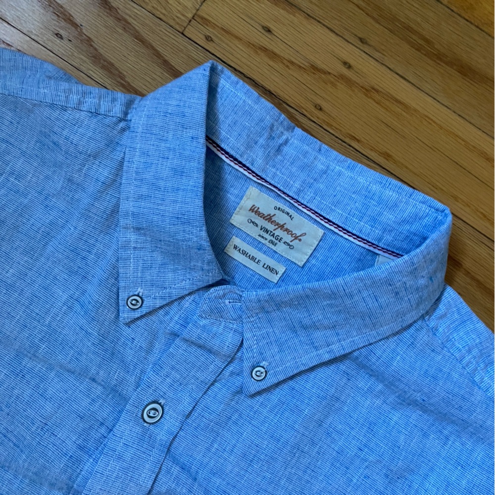 Original Weatherproof Vintage Button Up Short Sleeve Mens (Size Large)